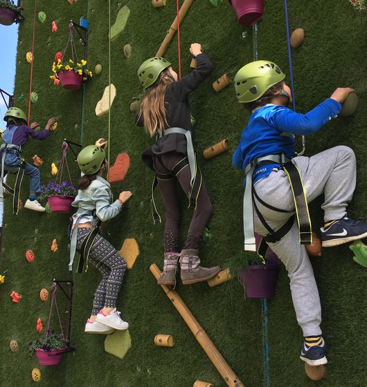 Mur d'escalade jardin